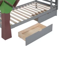 Twin-Over-Twin Bunk Bed With A Tree Decor And Two Storage Drawers-ModernLuxe 25 Twin-Over-Twin Bunk Bed With A Tree Decor And Two Storage Drawers-ModernLuxe -Northlight Store GUEST 50c7dbd6 d15d 4cd9 9786 8769c5779fb2