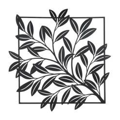 Metal Leaf Dimensional Cut-Out Wall Decor Black - Olivia & May