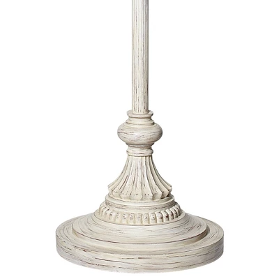 360 Lighting Vintage Shabby Chic Floor Lamp 60" Tall Antique White Washed Natural Linen Fabric Drum Shade For Living Room Reading Bedroom Office 7 360 Lighting Vintage Shabby Chic Floor Lamp 60" Tall Antique White Washed Natural Linen Fabric Drum Shade For Living Room Reading Bedroom Office - Image 5