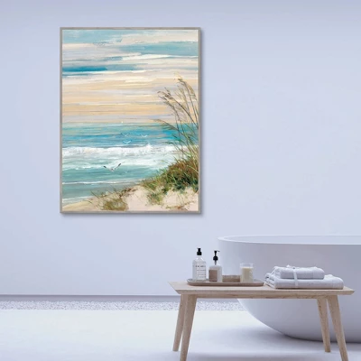 30" X 40" Beach At Dusk By Sally Swatland Framed Canvas Art Print - Masterpiece Art Gallery 5 30" X 40" Beach At Dusk By Sally Swatland Framed Canvas Art Print - Masterpiece Art Gallery - Image 3