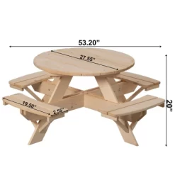 Gardenised Wooden Kids Round Picnic Table Bench, Outdoor Children's Backyard Table, Crafting, Dining, And Playtime Patio Table 14 Gardenised Wooden Kids Round Picnic Table Bench, Outdoor Children's Backyard Table, Crafting, Dining, And Playtime Patio Table -Northlight Store GUEST 54187056 0d41 44f3 bb7a 7cbb6dbf48e6