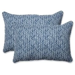Outdoor/Indoor Herringbone Over-Sized Rectangular Throw Pillow Set Of 2 - Pillow Perfect -Northlight Store GUEST 544baa47 3b81 4d99 ab91 329b78b7edcc