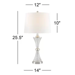 Regency Hill Luca Modern Table Lamps 25 1/2" High Set Of 2 Clear Glass With USB Charging Ports Dimmers White Fabric Drum Shade For Bedroom House Desk 15 Regency Hill Luca Modern Table Lamps 25 1/2" High Set Of 2 Clear Glass With USB Charging Ports Dimmers White Fabric Drum Shade For Bedroom House Desk -Northlight Store GUEST 549c3260 24b8 45f0 af0b 9492e5113d0f