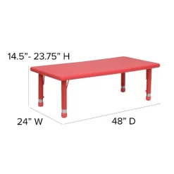 Emma And Oliver 24"W X 48"L Rectangular Plastic Height Adjustable Activity Table Set With 4 Chairs -Northlight Store GUEST 54ba0eff d86e 4766 a6de 6fc3dc426c23