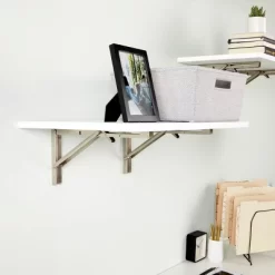 Built Industrial 2 Pack Folding L Wall Shelf Bracket, 10 Inch Collapsible Hardware With Locking Hinge For Garage Shelves, Holds 120lbs -Northlight Store GUEST 555ad0b8 e83d 42c4 af02 5dfe3c43b4ec