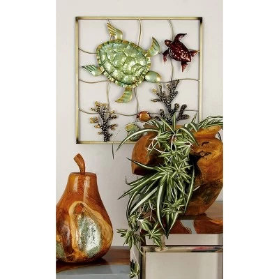 Set Of 2 Metal Turtle Wall Decors - Olivia & May 5 Set Of 2 Metal Turtle Wall Decors - Olivia & May - Image 3