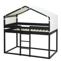 Wood Twin Over Twin Bunk Bed With Tent-ModernLuxe 14 Wood Twin Over Twin Bunk Bed With Tent-ModernLuxe -Northlight Store GUEST 5666964a 287b 4bb8 ac89 583360ad1531