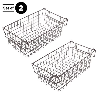 Set Of 2 Storage Bins - Basket Set For Toy, Kitchen, Closet, And Bathroom Storage - Medium Shelf Organizers With Handles By Home-Complete (Brown) 3 Set Of 2 Storage Bins - Basket Set For Toy, Kitchen, Closet, And Bathroom Storage - Medium Shelf Organizers With Handles By Home-Complete (Brown)