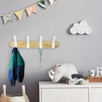 Metal And Wood Hanging Kids' Wall Hooks White - Pillowfort™ 6 Metal And Wood Hanging Kids' Wall Hooks White - Pillowfort™ - Image 4