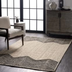 NuLOOM Priscilla Braided Jute Abstract Chevron Area Rug