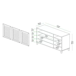 Coolidge Wood 3 Door Storage Cabinet Oak Brown - Baxton Studio -Northlight Store GUEST 5885804c 1063 45f7 8fec bb5e6034313f