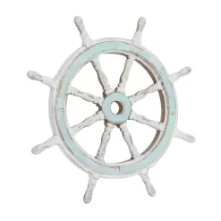 Wood Sail Boat Ship Wheel Wall Decor With Distressing Blue - Olivia & May 25 Wood Sail Boat Ship Wheel Wall Decor With Distressing Blue - Olivia & May -Northlight Store GUEST 592ed48f 152f 4b84 92a3 3f77b7a26cfd