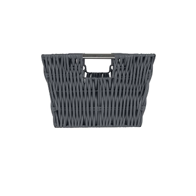 Simplify 3pc Rattan Tote Set With Sterling Silver Handles Charcoal 5 Simplify 3pc Rattan Tote Set With Sterling Silver Handles Charcoal - Image 3