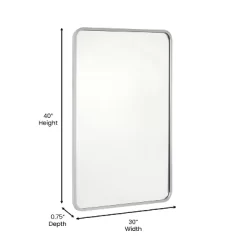 Flash Furniture Jada Decorative Wall Mirror - Rounded Corners, Bathroom & Living Room Glass Mirror Hangs Horizontal Or Vertical -Northlight Store GUEST 5bb66221 8b2f 4a43 b72b 5cc33b013f54