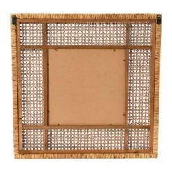 23.5" Square Modern Wood Rattan Wall Mirror Brown - Storied Home -Northlight Store GUEST 5bf8311c fed0 40ef 85f3 723031868996