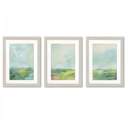 Colorful Horizon By Sue Schlabach - 3 Piece Gallery Framed Print Art Set