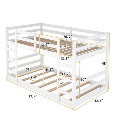 Twin Over Twin Bunk Bed With Ladder-ModernLuxe 4 Twin Over Twin Bunk Bed With Ladder-ModernLuxe - Image 2