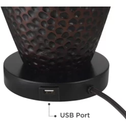 Franklin Iron Works Kaly Rustic Industrial Table Lamps 25" High Set Of 2 Hammered Oiled Bronze With USB Charging Port Faux Leather Drum Shade For Desk 12 Franklin Iron Works Kaly Rustic Industrial Table Lamps 25" High Set Of 2 Hammered Oiled Bronze With USB Charging Port Faux Leather Drum Shade For Desk -Northlight Store GUEST 5cc1a4a6 7de2 4aa9 ab6e 43c4defd733c