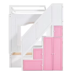 Full Over Full Bunk Bed With Trundle, Stairs, Ladders And Storage Cabinet-ModernLuxe -Northlight Store GUEST 5cdbbf3e 5ba6 42a0 8ca9 7d543c89966b