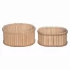 Transpac Wood 11" Brown Spring Bamboo Baskets Set Of 2 -Northlight Store GUEST 5ce36909 63b3 422e a701 324f365968b9