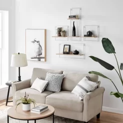 4pc Framed Wall Shelf Set White/Maple - Danya B. -Northlight Store GUEST 5ce75716 2aa4 4202 b60e 9bb68428d69d