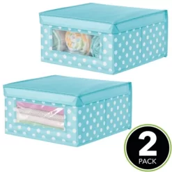 MDesign Soft Fabric Child/Kid Storage Organizer Box - 2 Pack