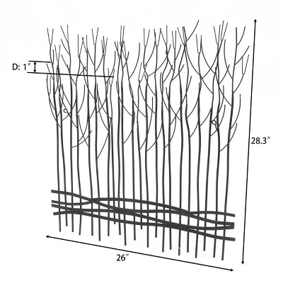 LuxenHome Rustic Black Metal Abstract Field Of Trees Wall Art Decor 5 LuxenHome Rustic Black Metal Abstract Field Of Trees Wall Art Decor - Image 3