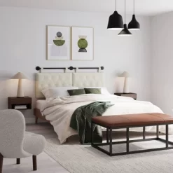 Full/Queen Remi Diamond Button Tufted Headboard Cloud White - Nathan James -Northlight Store GUEST 5d898a68 edfc 496f ba33 22969246b228