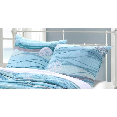 Maui Quilted Reversible Cotton Pillow Sham Multicolor By Greenland Home Fashion 5 Maui Quilted Reversible Cotton Pillow Sham Multicolor By Greenland Home Fashion - Image 3