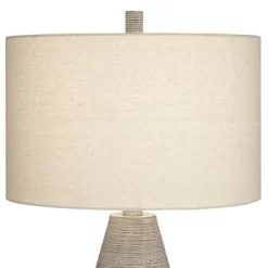 360 Lighting Julio Modern Table Lamp 30" Tall Natural Gray Ceramic Oatmeal Drum Shade For Bedroom Living Room Bedside Nightstand Office Kids House -Northlight Store GUEST 5e6e8bdb 1c96 48d8 9c0a 521b4d841d7f