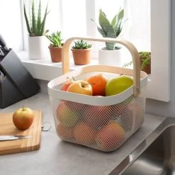 Simplify Mesh Tote With Bamboo Handle White -Northlight Store GUEST 5ec35c26 5dea 4e34 b488 a22af2d837bb