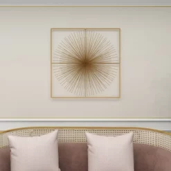 Metal Starburst Handmade Large 3D Wall Decor With Gold Frame Gold - CosmoLiving By Cosmopolitan -Northlight Store GUEST 5f916ffb 8e9d 4203 9f2c 204296262665