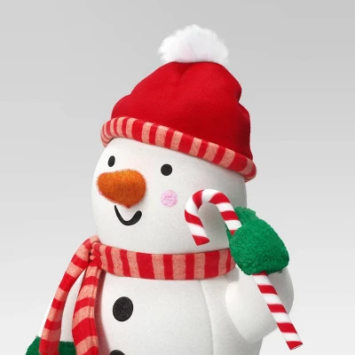 12.5" Battery Operated Animated Plush Snowman Figurine - Wondershop™ White 4 12.5" Battery Operated Animated Plush Snowman Figurine - Wondershop™ White - Image 2