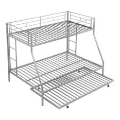 Twin Over Full Steel Bunk Bed With Twin Size Trundle Bed And Two-Side Ladders-ModernLuxe 17 Twin Over Full Steel Bunk Bed With Twin Size Trundle Bed And Two-Side Ladders-ModernLuxe -Northlight Store GUEST 6214275d fd15 45d2 8f9e 62c003b3d8b7