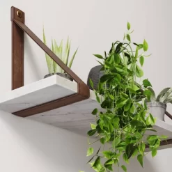 Brandon Vintage Matte Faux Marble Wall Shelf Brown - Nathan James -Northlight Store GUEST 6358ffdf 134c 427b b53b 3af68483e1a8