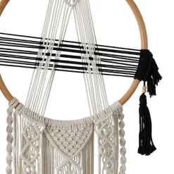 Cotton Macrame Handmade Intricately Weaved Wall Decor With Beaded Fringe Tassels Black - Olivia & May -Northlight Store GUEST 63af0b9c ffbf 43f6 8ac4 338b7e880044