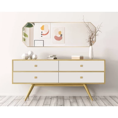 16" X 48" Rhodes Full Length Wall Mirror Gold - Kate & Laurel All Things Decor 6 16" X 48" Rhodes Full Length Wall Mirror Gold - Kate & Laurel All Things Decor - Image 4