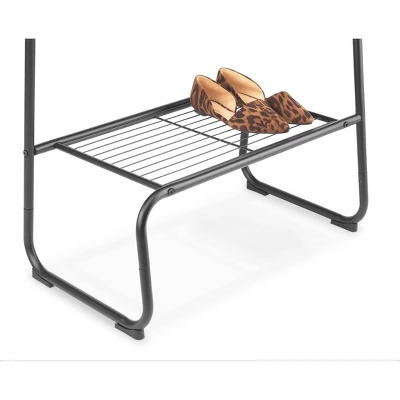 Whitmor Garment Rack With Shelf Black 6 Whitmor Garment Rack With Shelf Black - Image 4