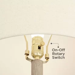 360 Lighting Julio Modern Table Lamp 30" Tall Natural Gray Ceramic Oatmeal Drum Shade For Bedroom Living Room Bedside Nightstand Office Kids House -Northlight Store GUEST 656f6bb8 8f89 4212 ba1a 02ee596d34ce