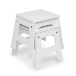 Melissa & Doug Wooden Stools - Set Of 2 - White