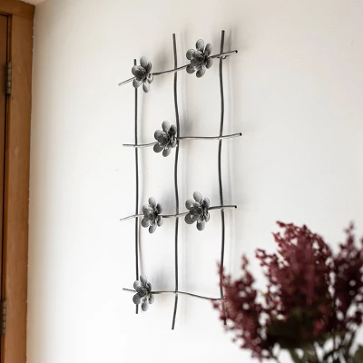 Flower Gray Metal Wall Art - Foreside Home & Garden 8 Flower Gray Metal Wall Art - Foreside Home & Garden - Image 6