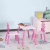 Qaba 3-Piece Kids Wooden Table And Chair Set With Crown Pattern Gift For Girls Toddlers Arts Reading Writing Age 2-4 Years Pink -Northlight Store GUEST 6702dfff 0ffb 4287 86cc d73ee3587320
