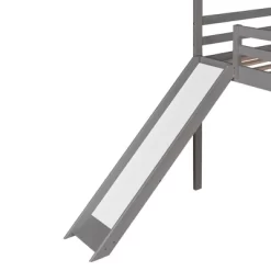 House Shape Twin Size Loft Bed With Slide, Gray - ModernLuxe 21 House Shape Twin Size Loft Bed With Slide, Gray - ModernLuxe -Northlight Store GUEST 6766c590 1462 4c69 a92e 5d5dc2db3247