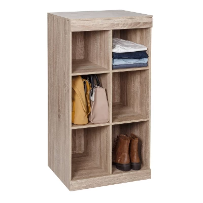 Honey-Can-Do 6 Compartment Divided Cube Cabinet Oak 3 Honey-Can-Do 6 Compartment Divided Cube Cabinet Oak