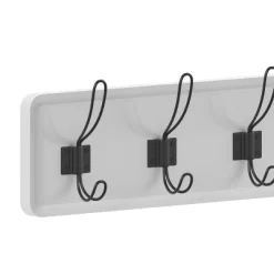 Merrick Lane 34 Inch Wall Mount Solid White Pine Wood Storage Rack With Hanging Hooks, Entryway, Kitchen, Bathroom -Northlight Store GUEST 69bd19ae 0aca 48e7 aa6a aa293b24eaa9