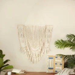 Cotton Macrame Weaved Intricately Wall Decor With Beaded Fringe Tassels - Olivia & May -Northlight Store GUEST 6a80ec5f c93f 44b9 9028 dc33eb68fc6e