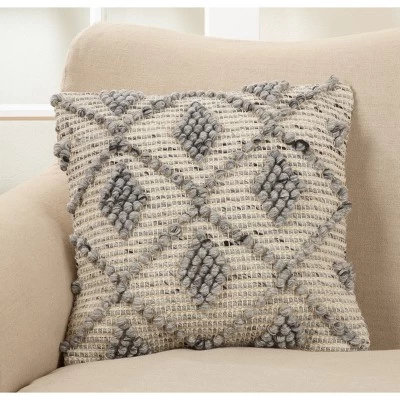 18"x18" Diamond Weave Square Throw Pillow - Saro Lifestyle 4 18"x18" Diamond Weave Square Throw Pillow - Saro Lifestyle - Image 2