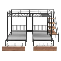 Full Over Twin-Twin Triple Bunk Bed With Drawers And Staircase - ModernLuxe -Northlight Store GUEST 6ad3520b 12b7 486d 9575 cd295254d8a6