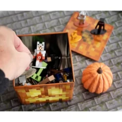 Ukonic Minecraft Jack O'Lantern Tin Storage Box Cube Organizer With Lid | 4 Inches -Northlight Store GUEST 6c2d73fa 995e 46c2 8313 22c030105ff5
