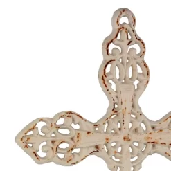 13" X 8.6" Decorative Distressed Cast Iron Wall Cross Worn White - Stonebriar Collection -Northlight Store GUEST 6c923663 5f9a 48f9 8365 e1abc74f586f